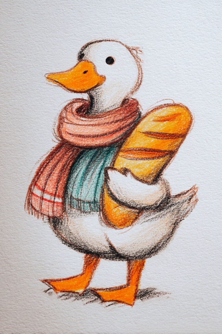 Duck Carrying Warm Bread