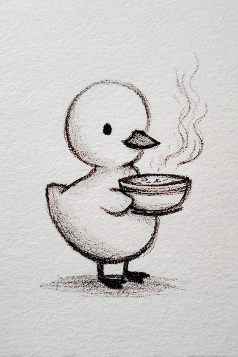 Duck With Hot Soup Bowl