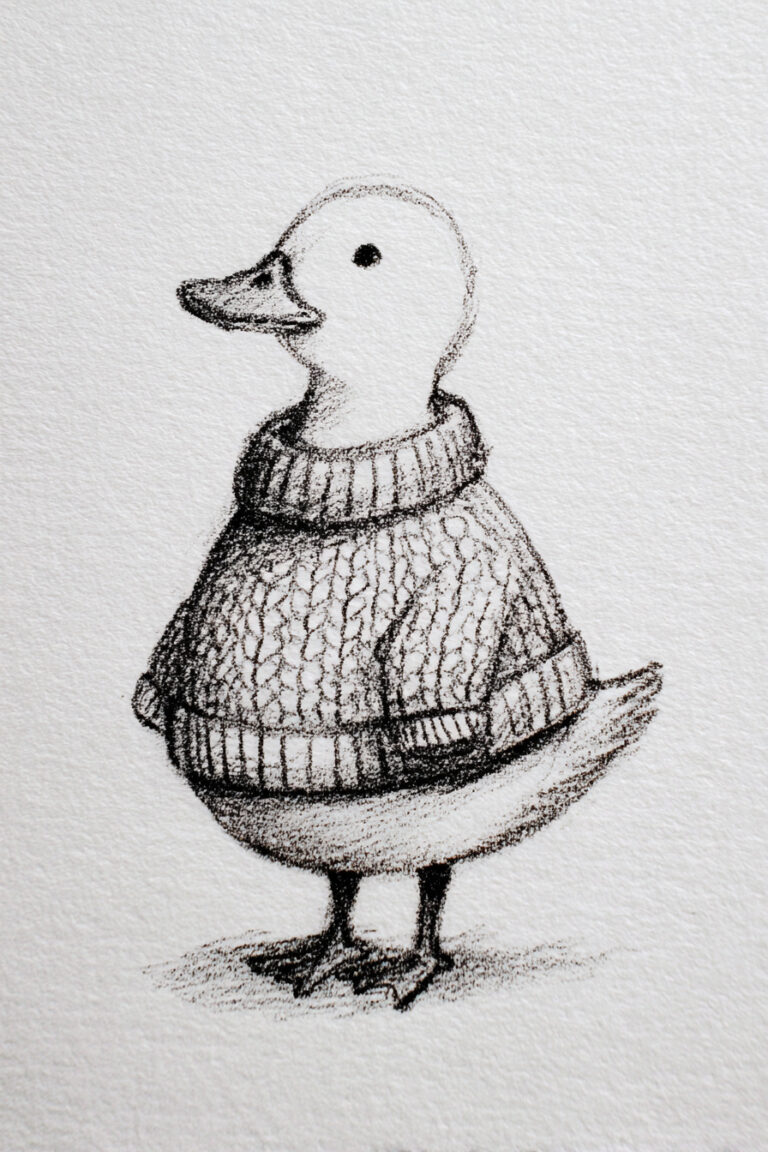 Duck in Knit Sweater