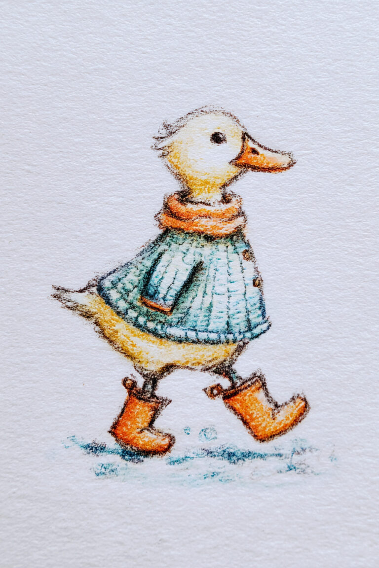 Duck in Knitted Poncho
