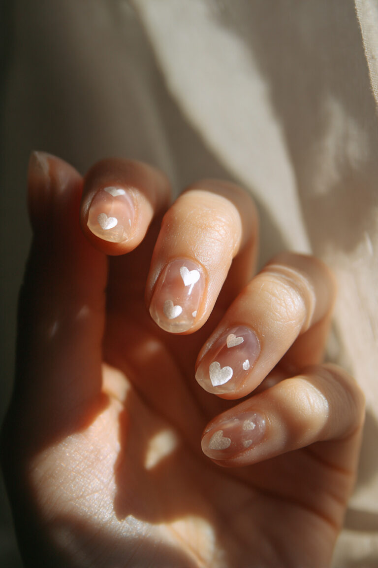 Floating Heart Nails