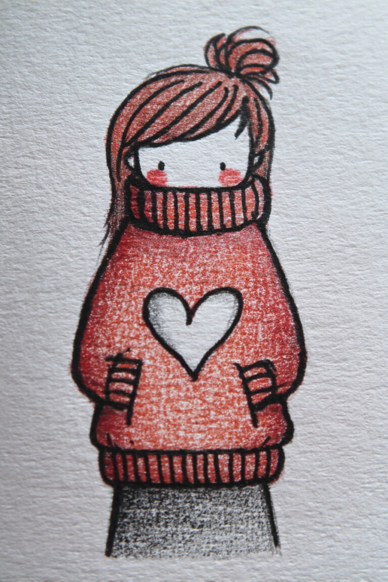 Girl With Heart Sweater