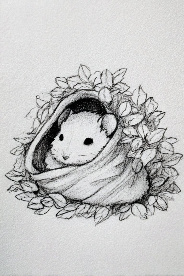 Hamster Under Leaf Blanket