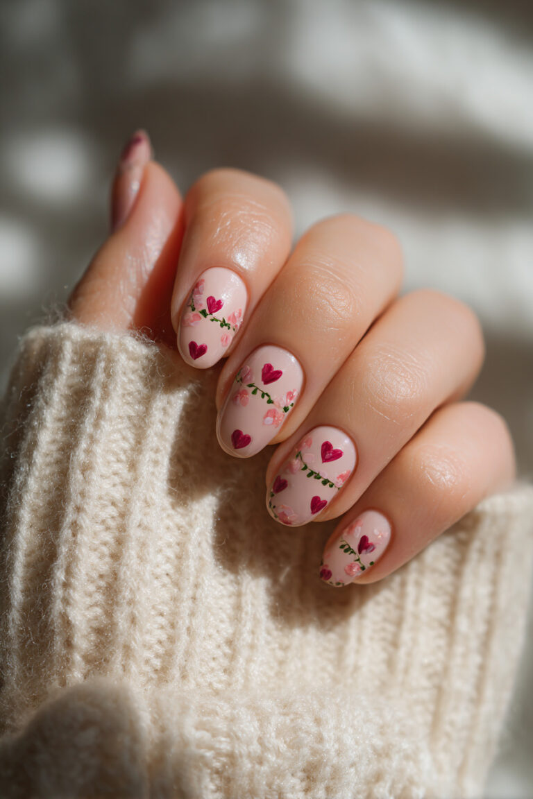 Heart Garland Nails