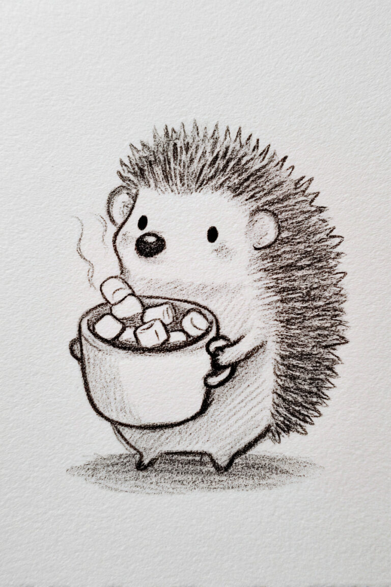 Hedgehog With Cocoa Cup