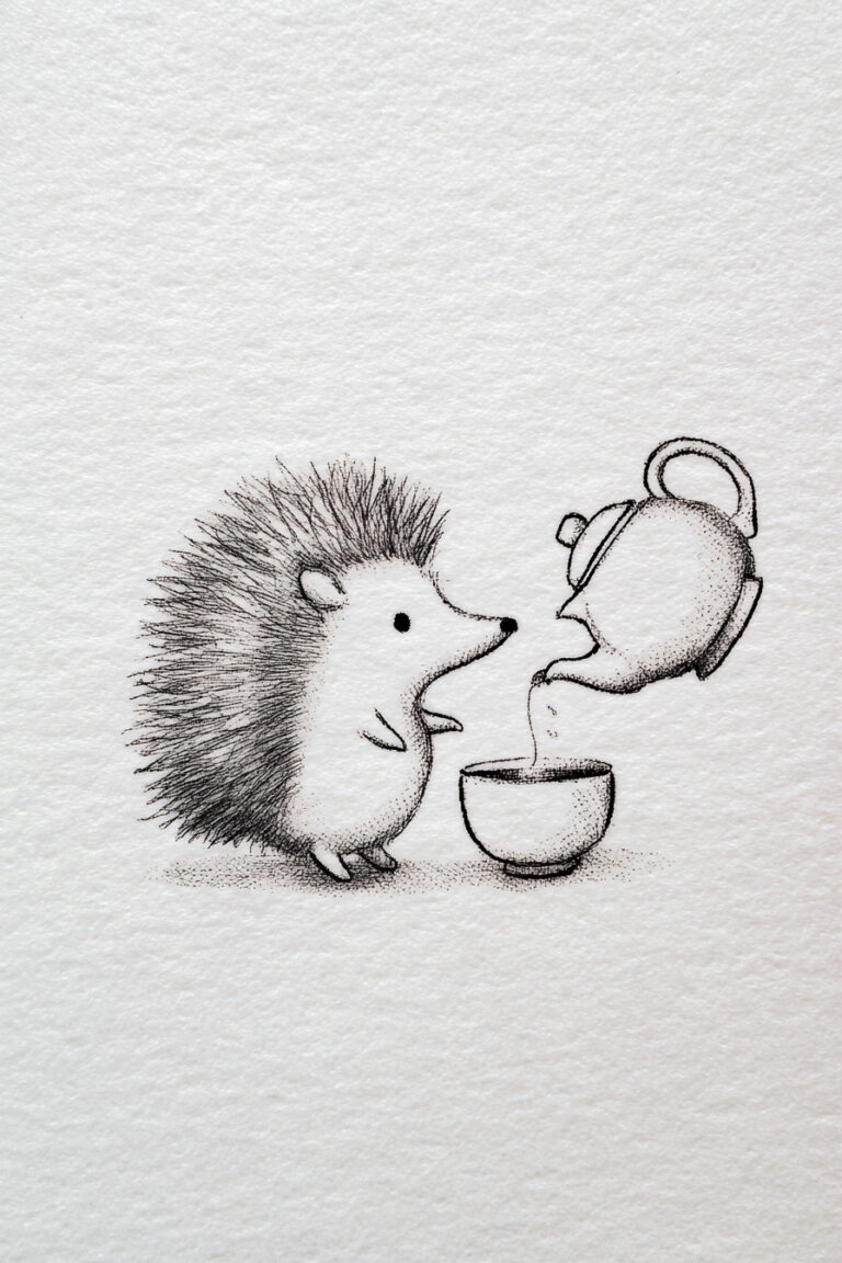 Hedgehog With Teapot