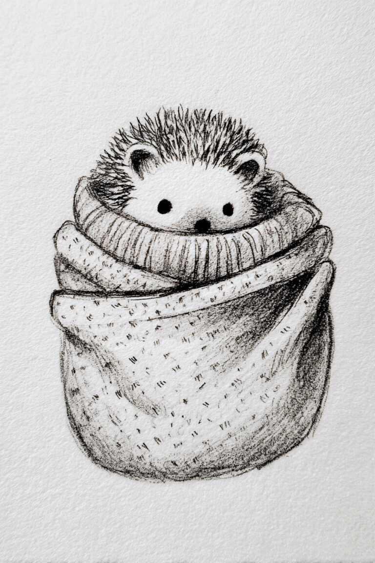 Hedgehog in Scarf Pocket