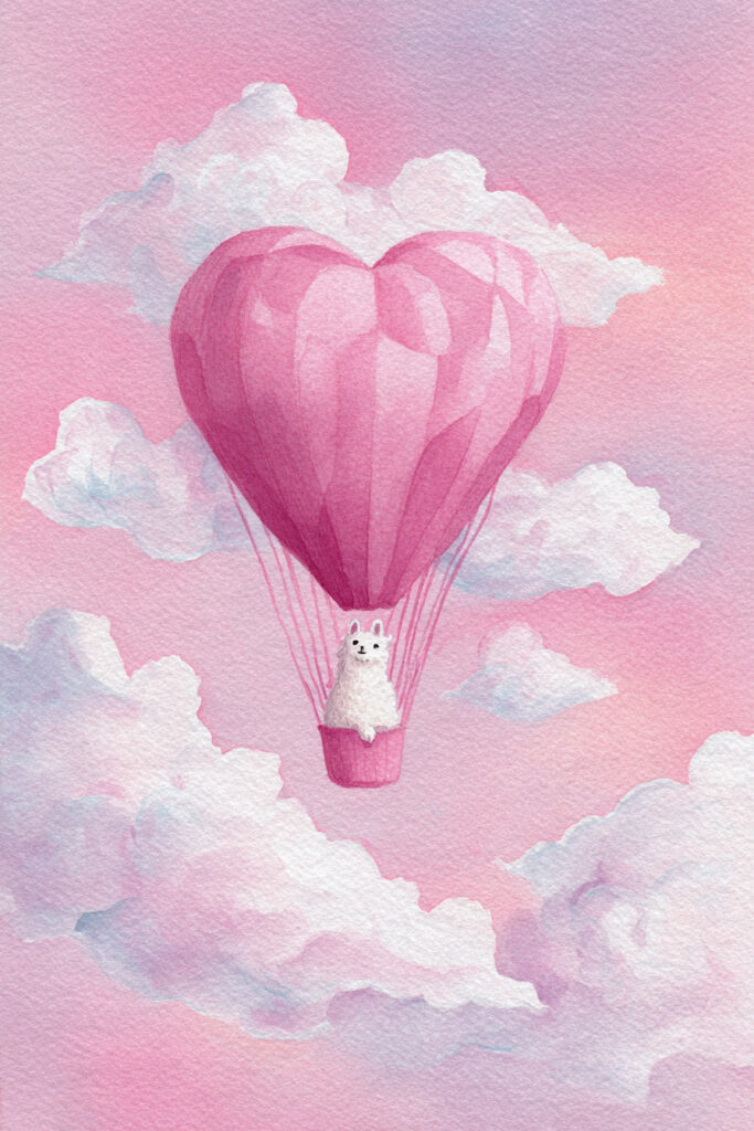 Valentine watercolor paintings