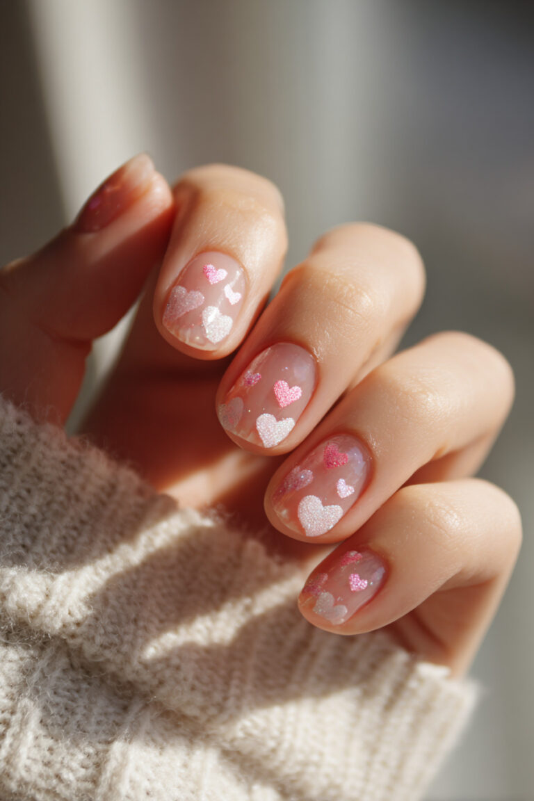 Pink Valentine Aura Nails
