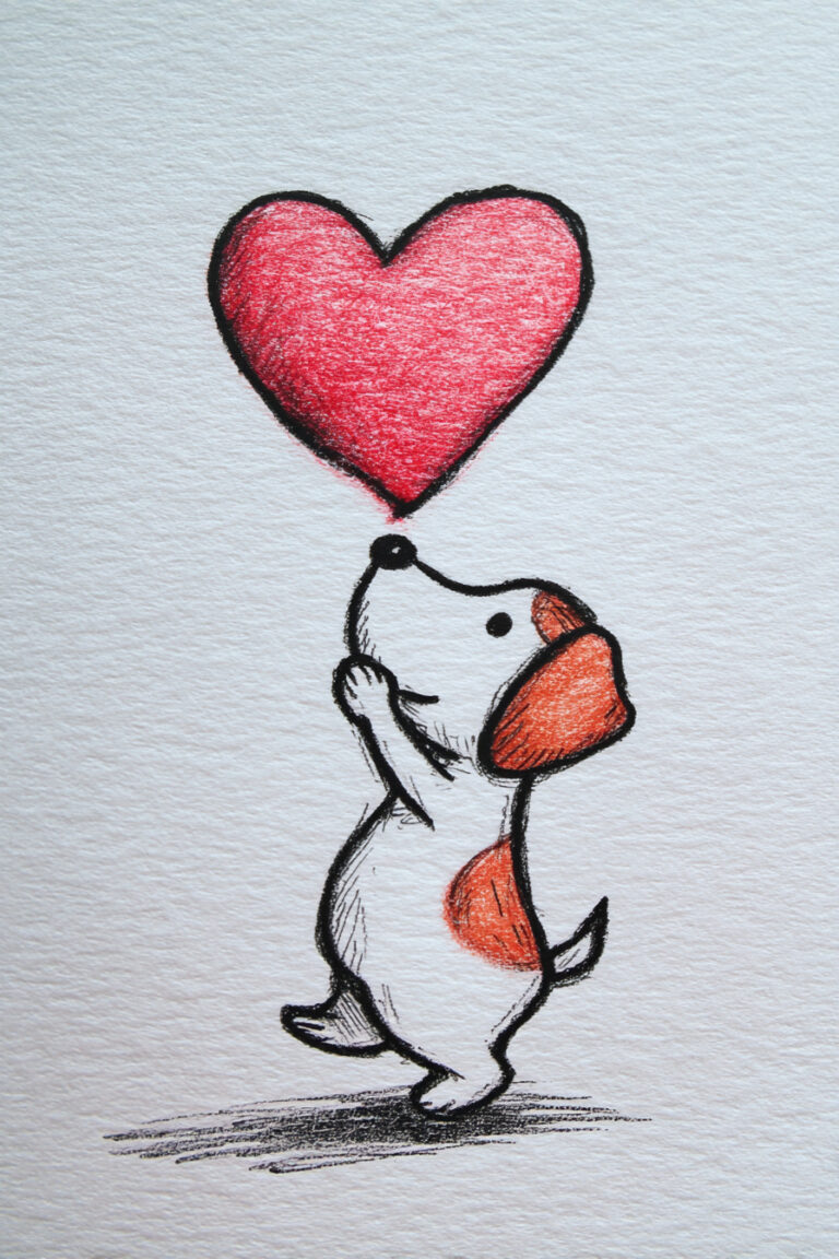 Puppy Carrying Giant Heart