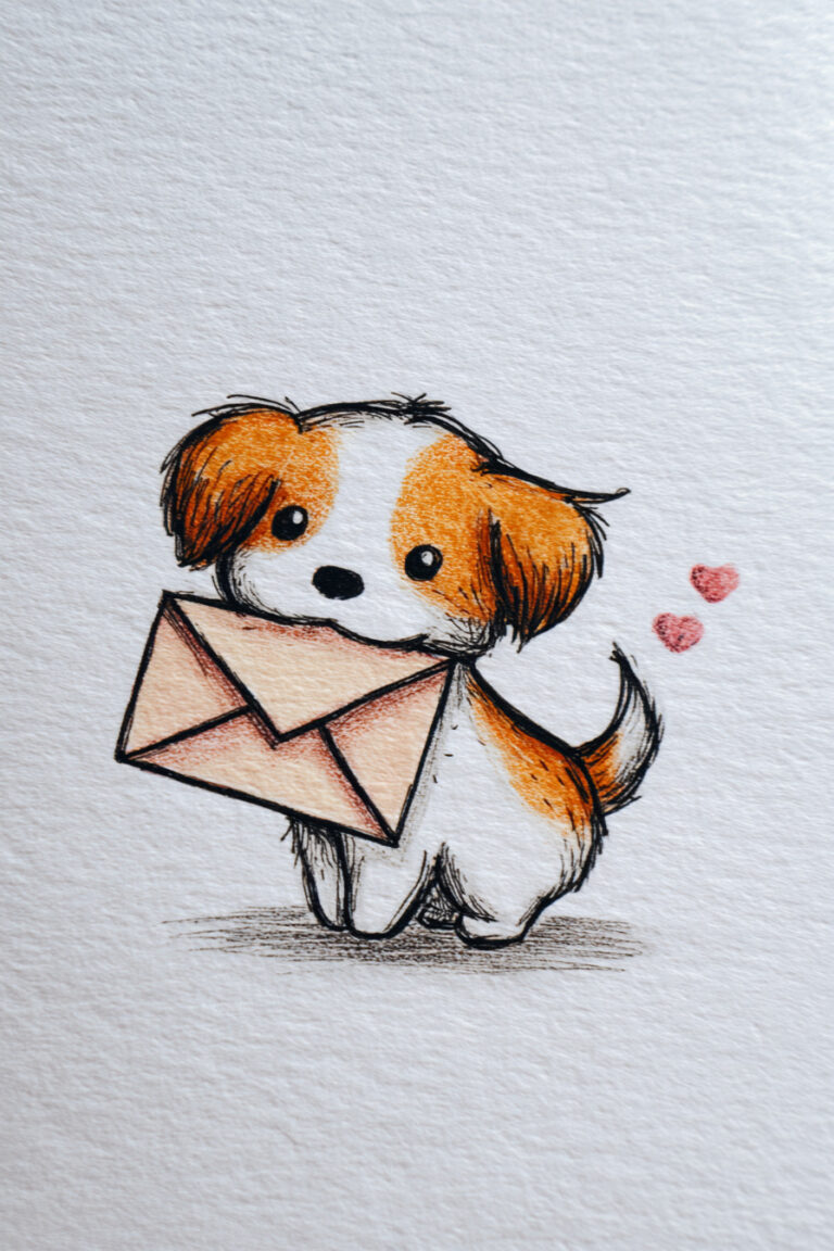 Puppy With Love Letter