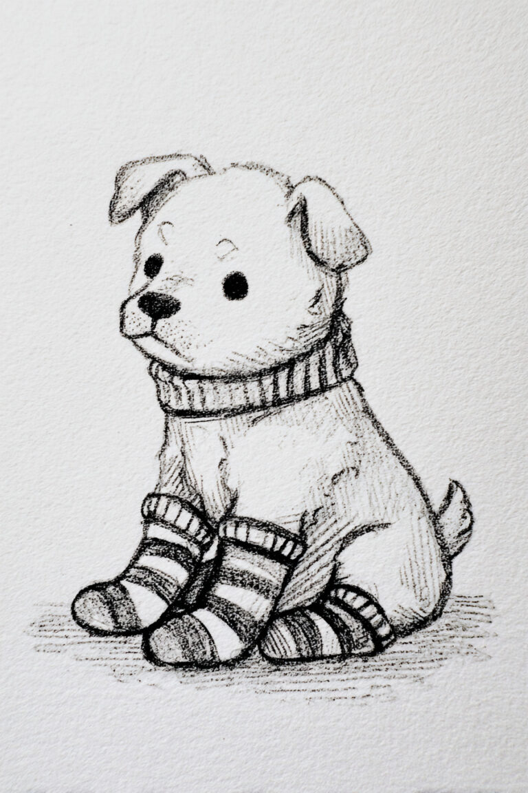 Puppy With Warm Socks