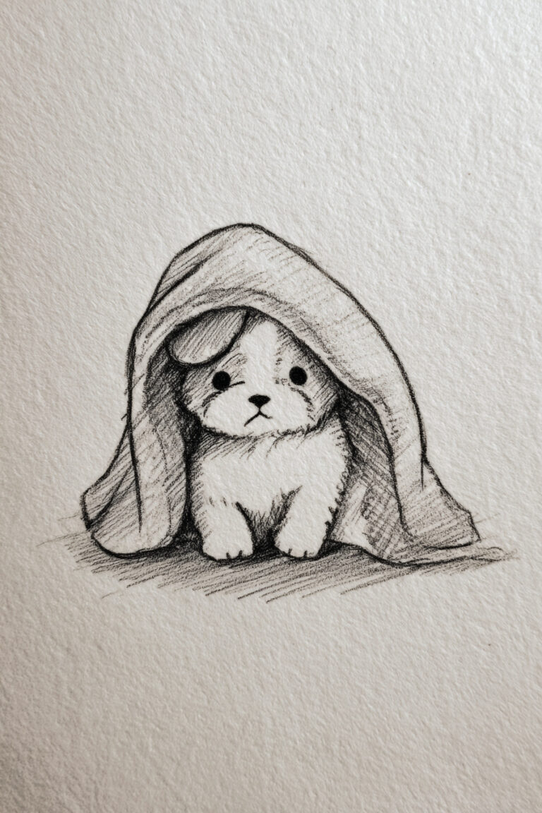 Puppy Wrapped in Blanket
