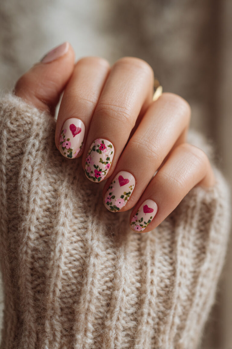 Romantic Floral Hearts