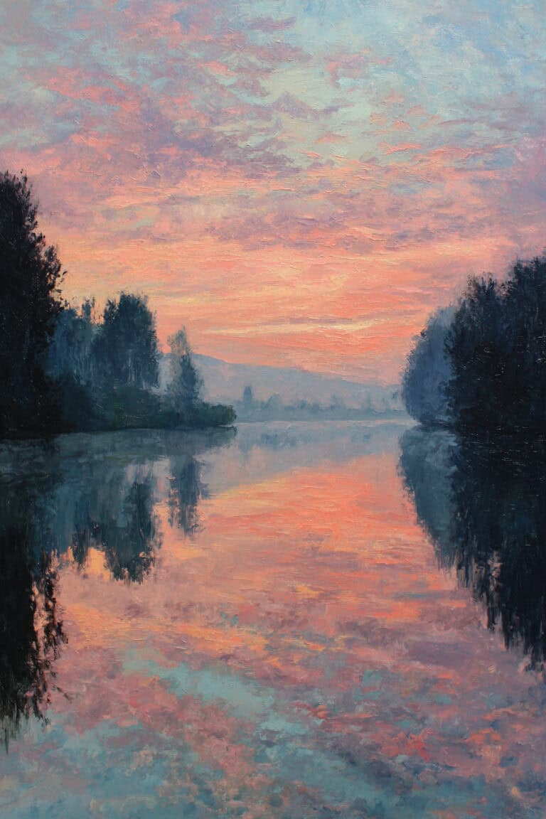 Sunrise Over the Quiet Lake