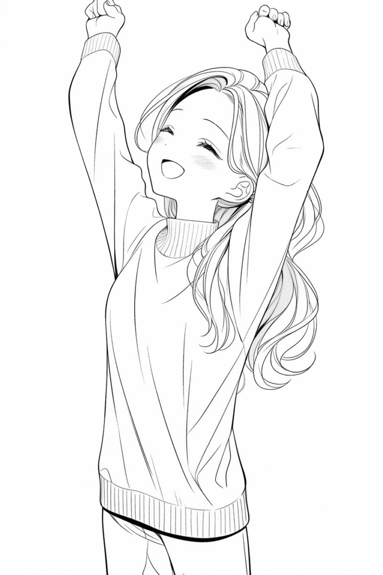 The Girl Stretching by the Window