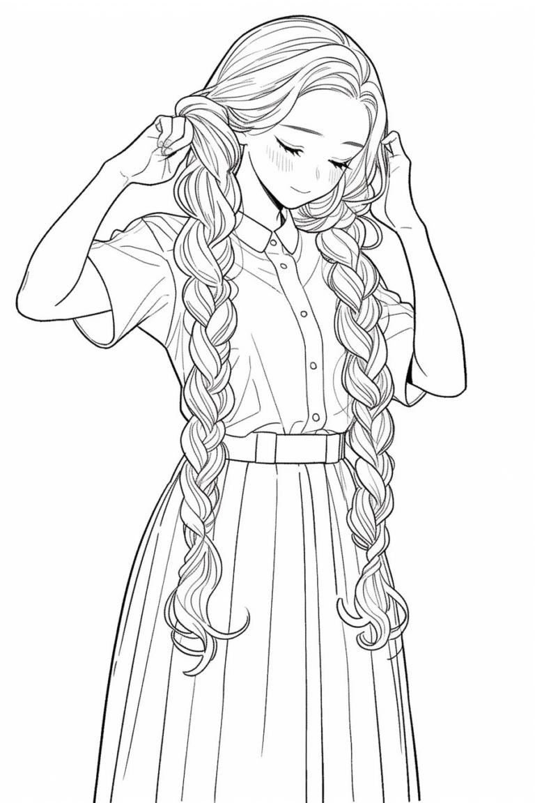 The Girl Tying Her Hair