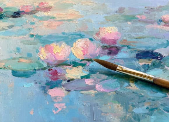 emthehuman1_paint_brush_next_to_a_impressionist_oil_painting_of_b65316dd-224c-4fc5-997b-a9c783320875