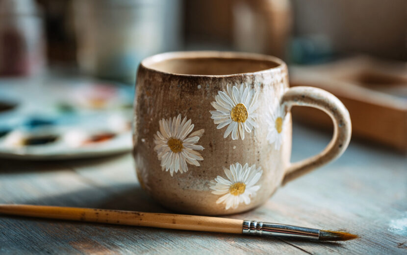 emthehuman1_paint_brush_next_to_a_rounded_ceramic_mug_with_hand_99f0d355-8557-4d1a-bb1d-65a49f7032a4