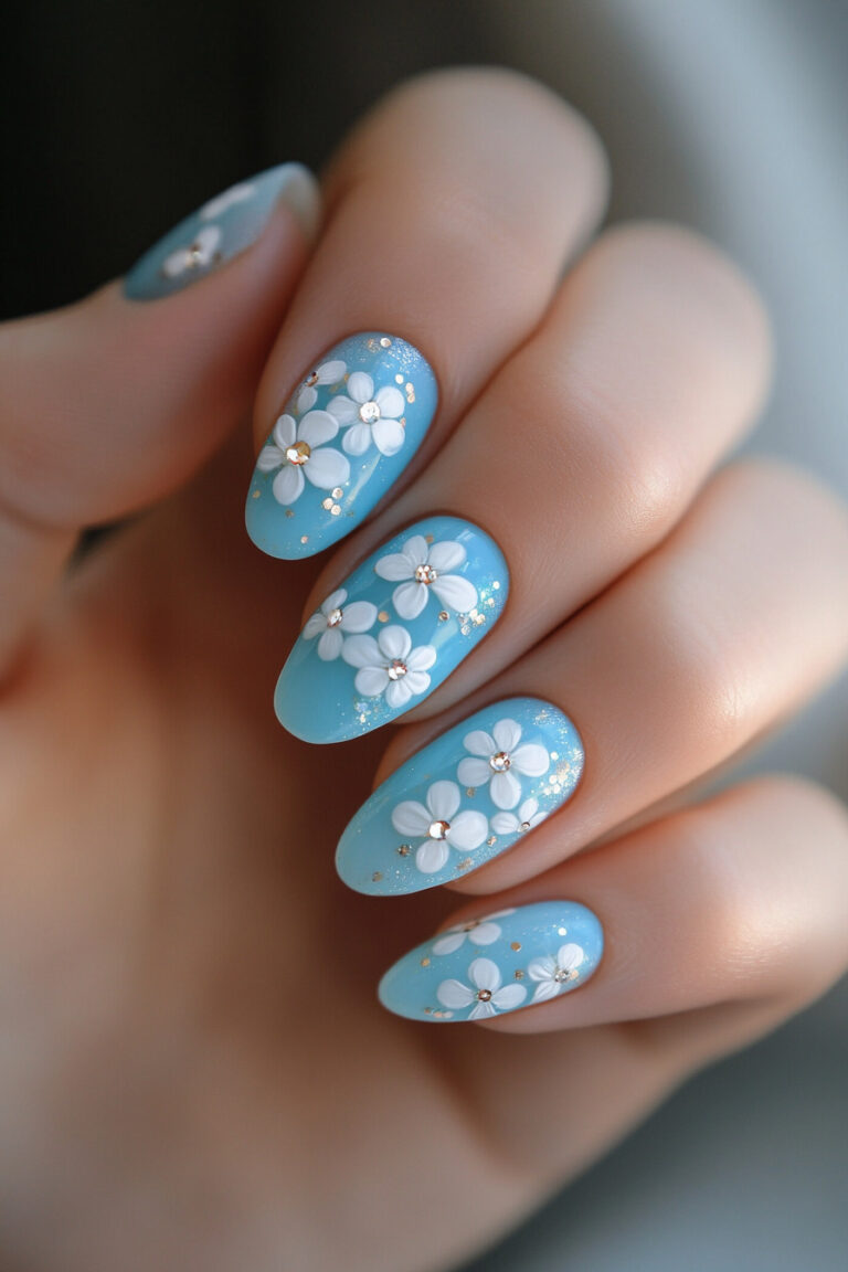 Baby Blue Micro Florals