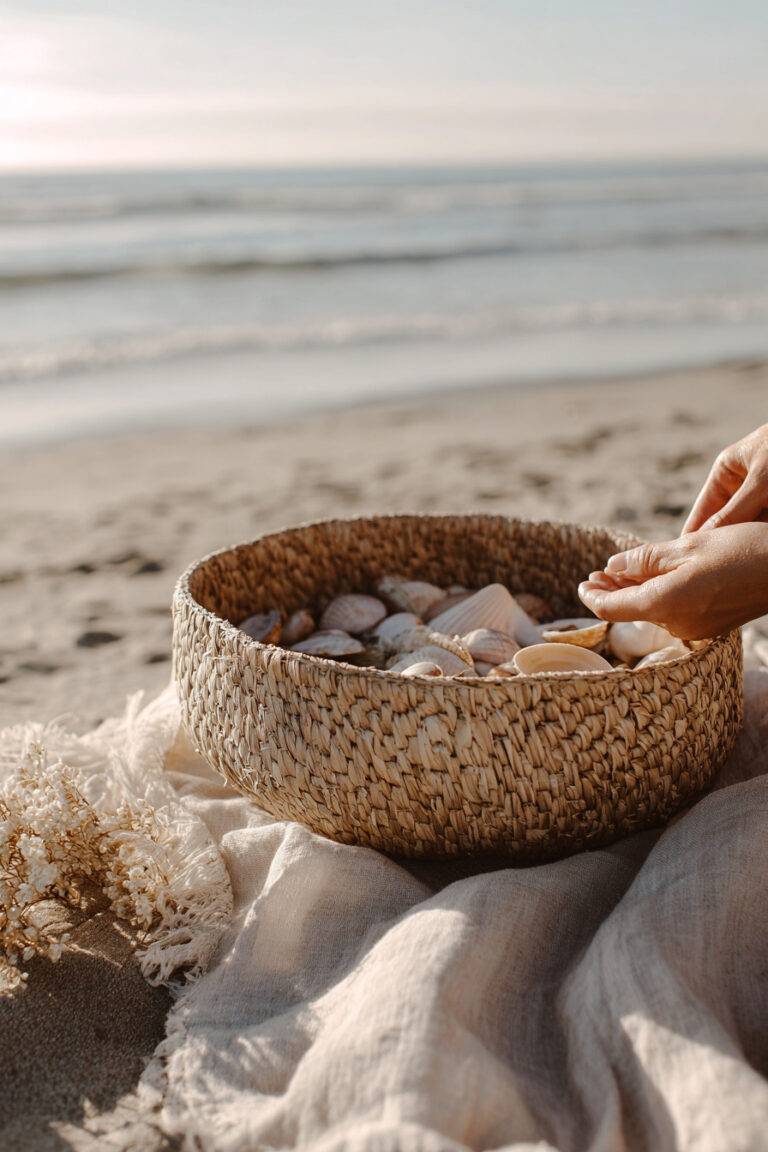 Beachcombing Basket Scene