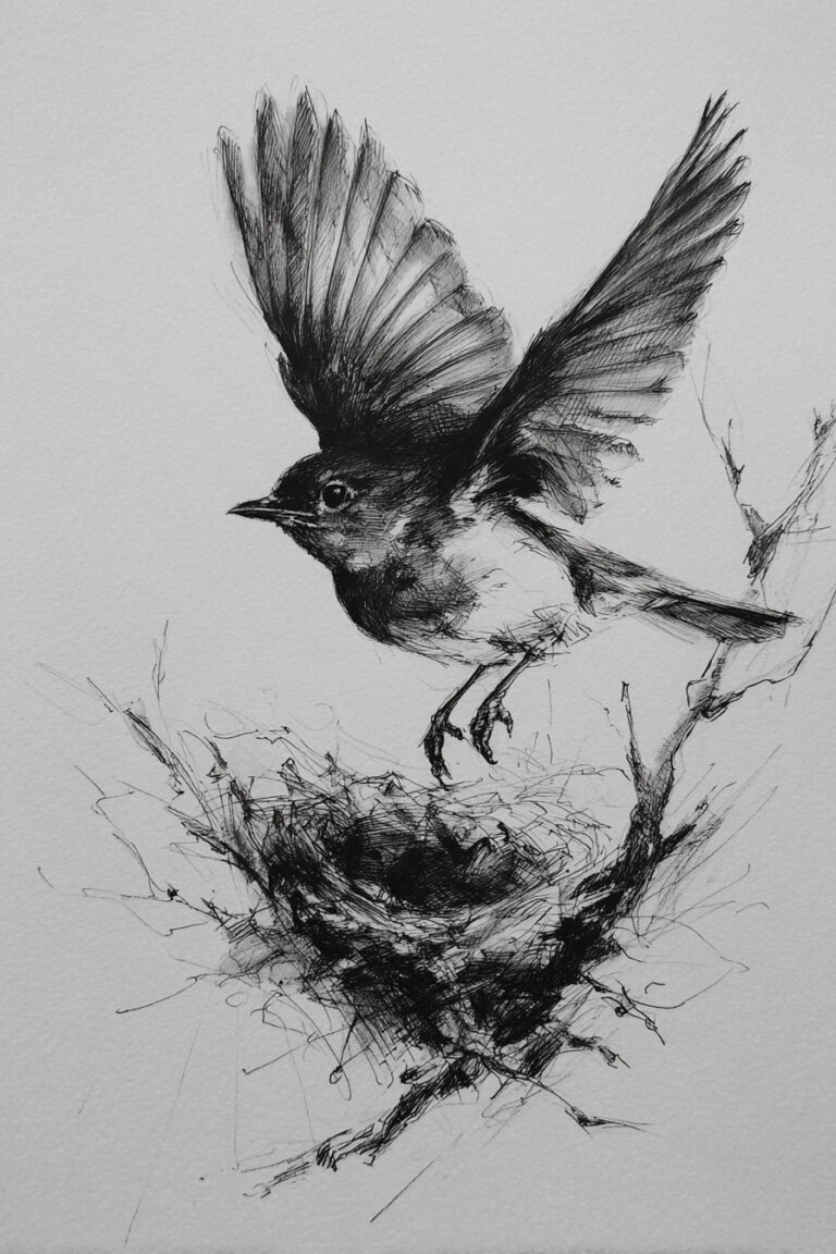 Bird Returning to the Nest