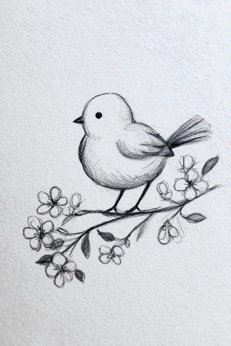 Bird on Blossom Branch