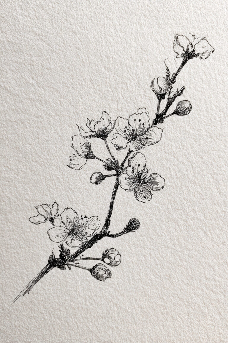 Blossom Branch in Morning Light