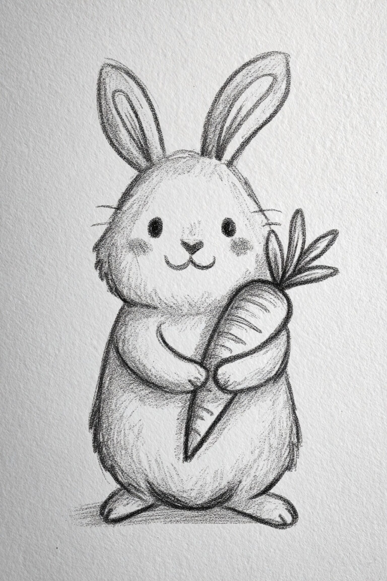 Bunny Holding a Carrot