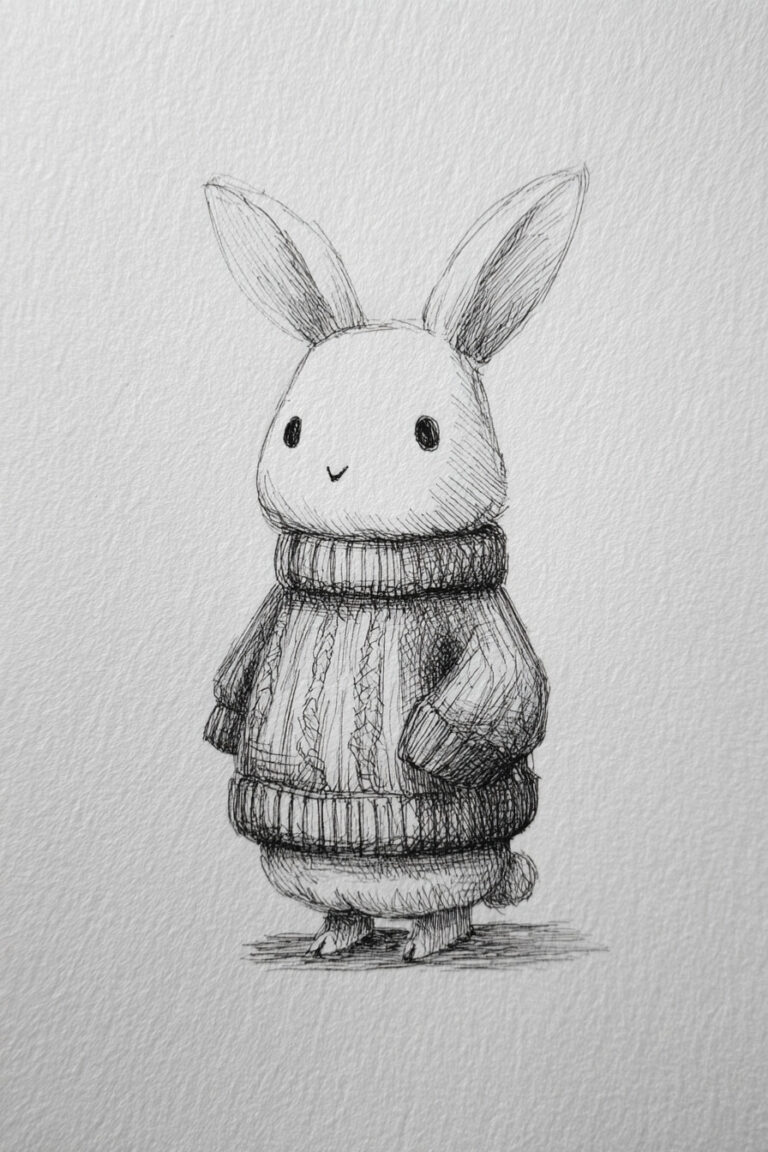Bunny in Oversized Sweater