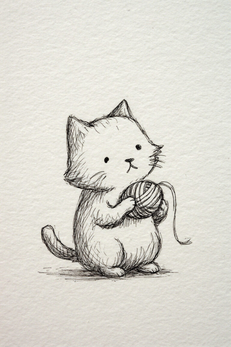 Cat Holding Yarn