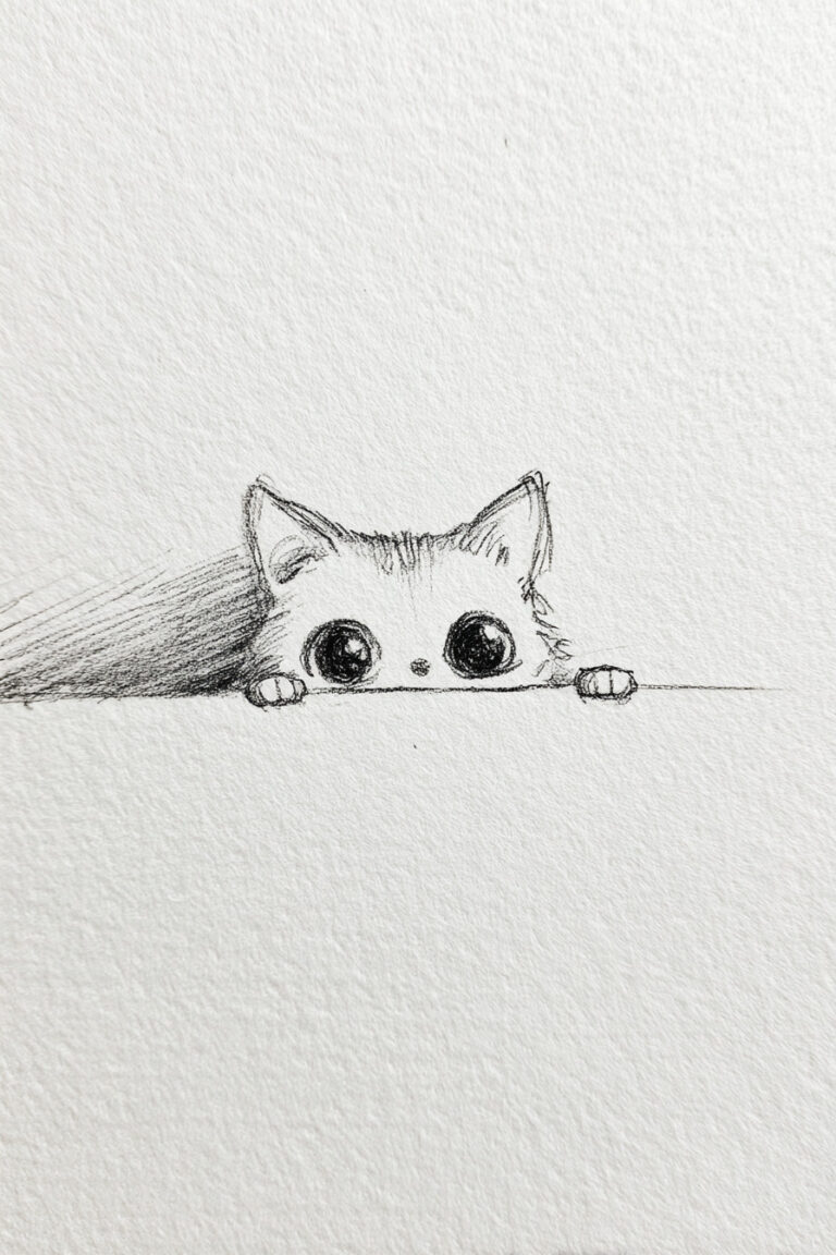 Cat Peeking Over Edge