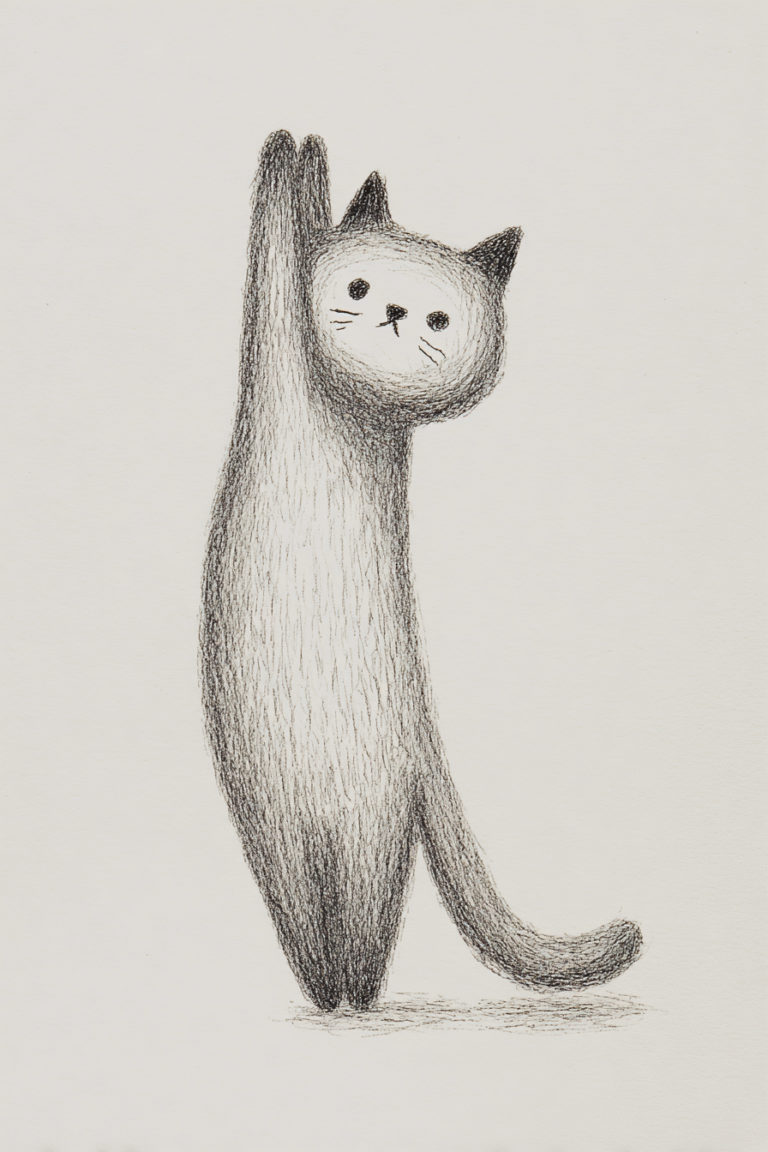Cat Stretching Forward