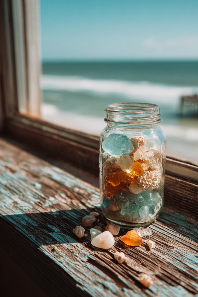 Collected Treasures in Glass Jar