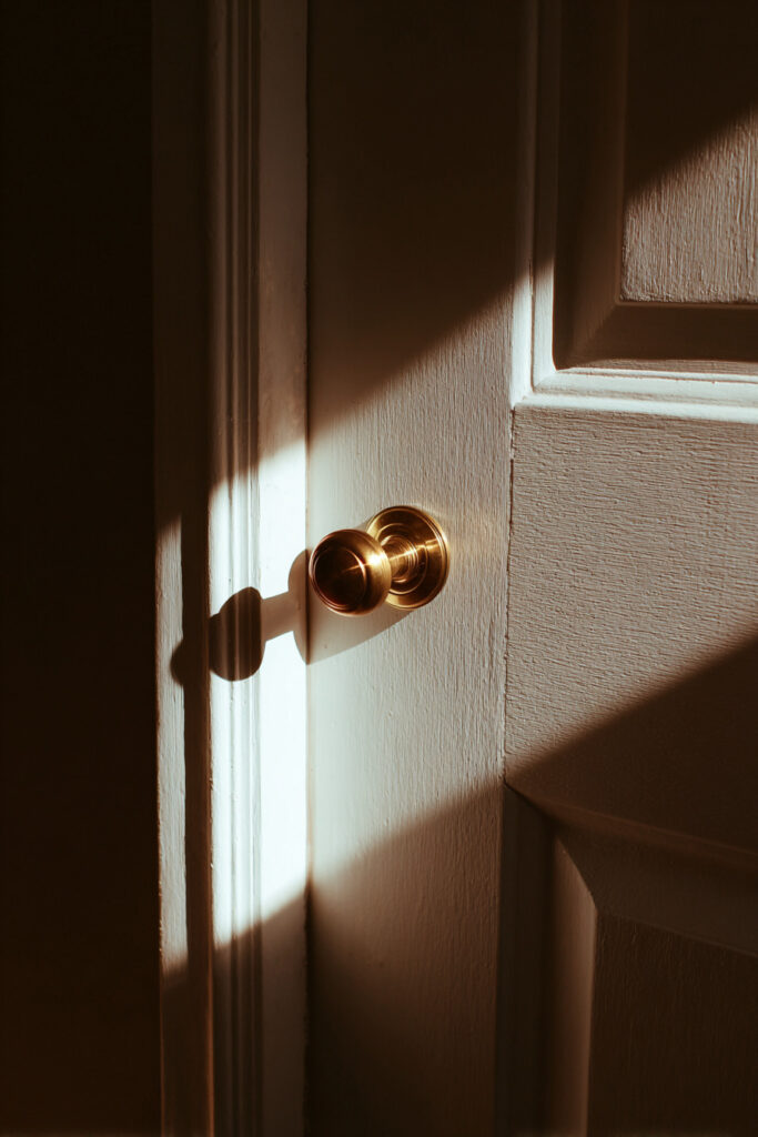 Close-up door handle detail creative photography.