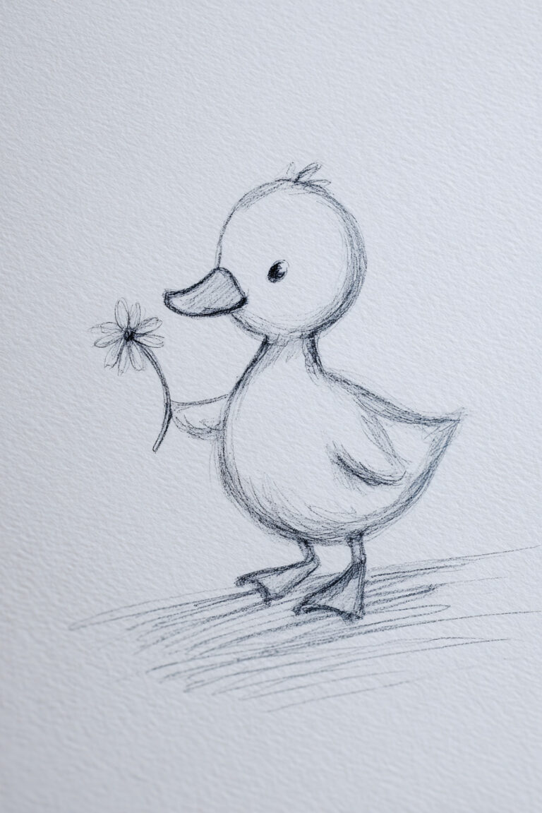 Duck Holding Flower