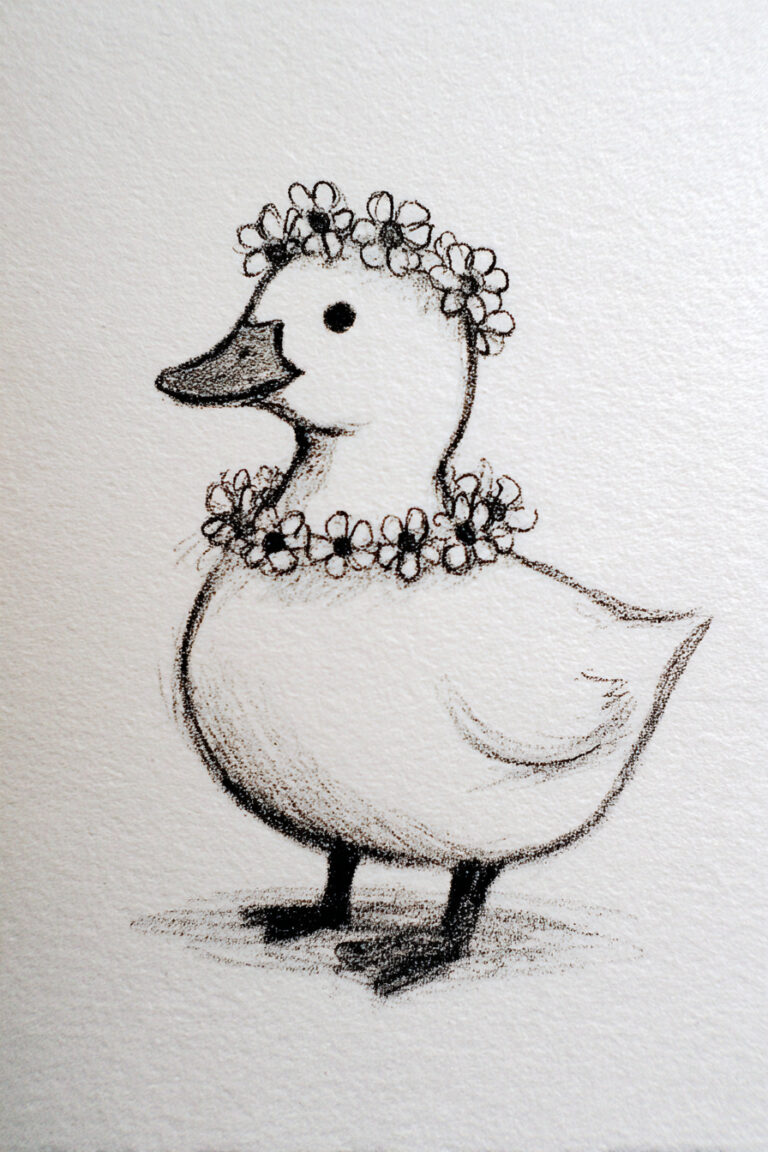Duck With Flower Garland