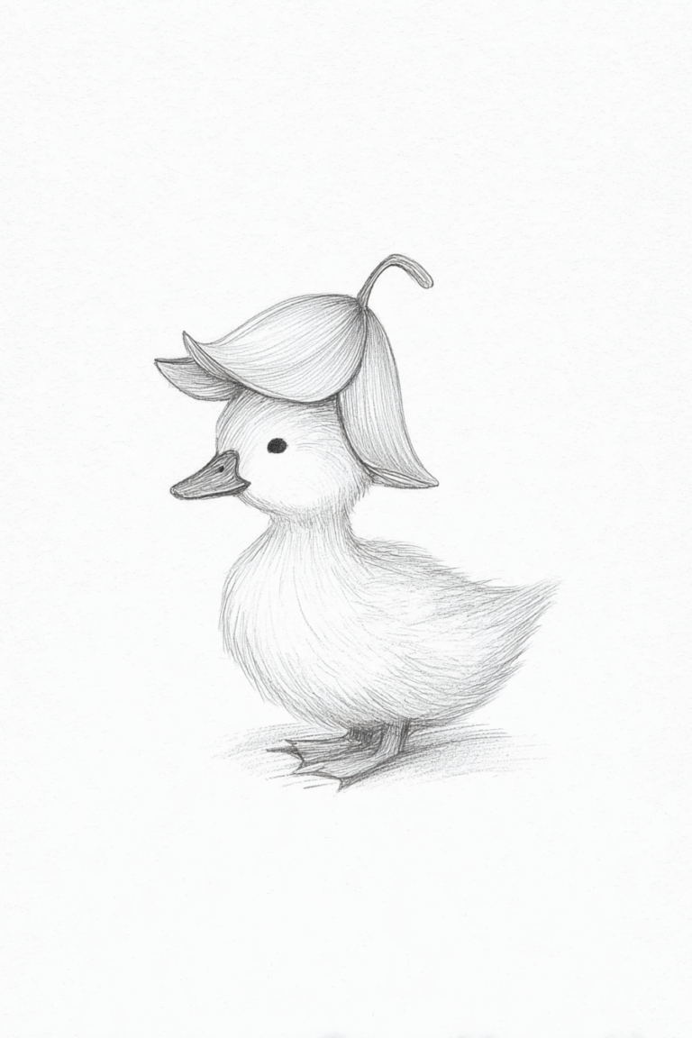 Duckling With Tulip Hat