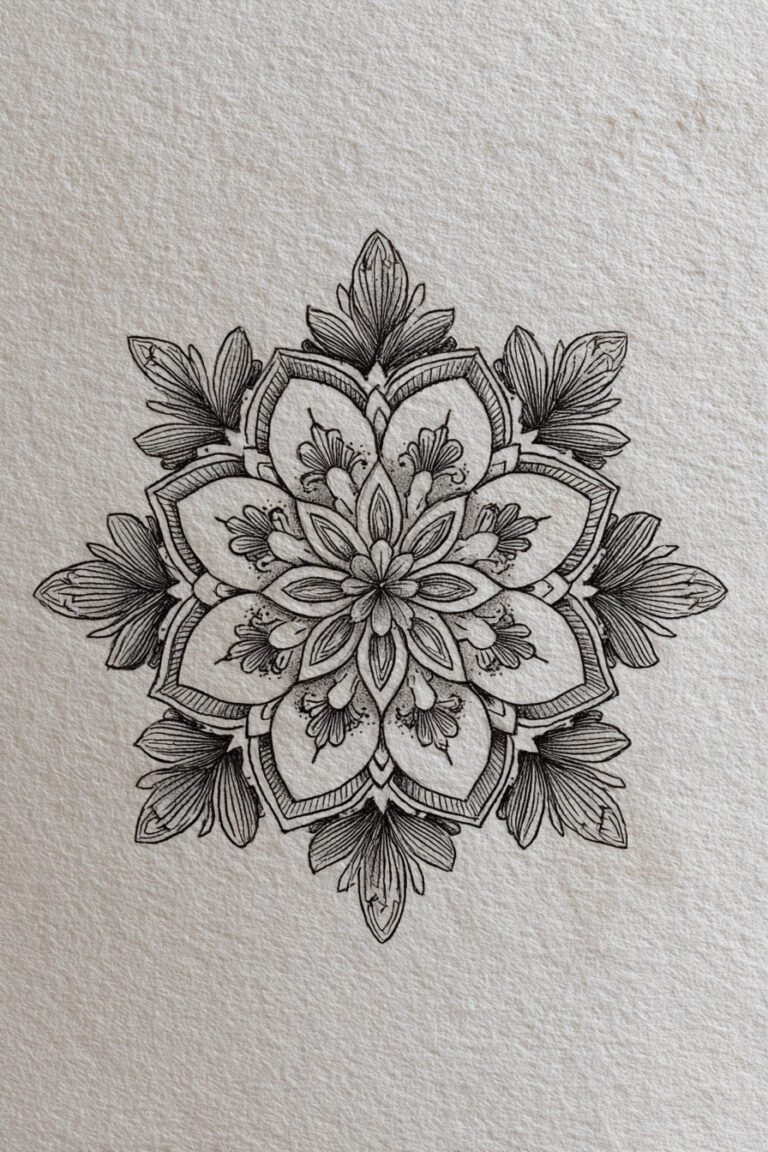 Floral Line Mandala