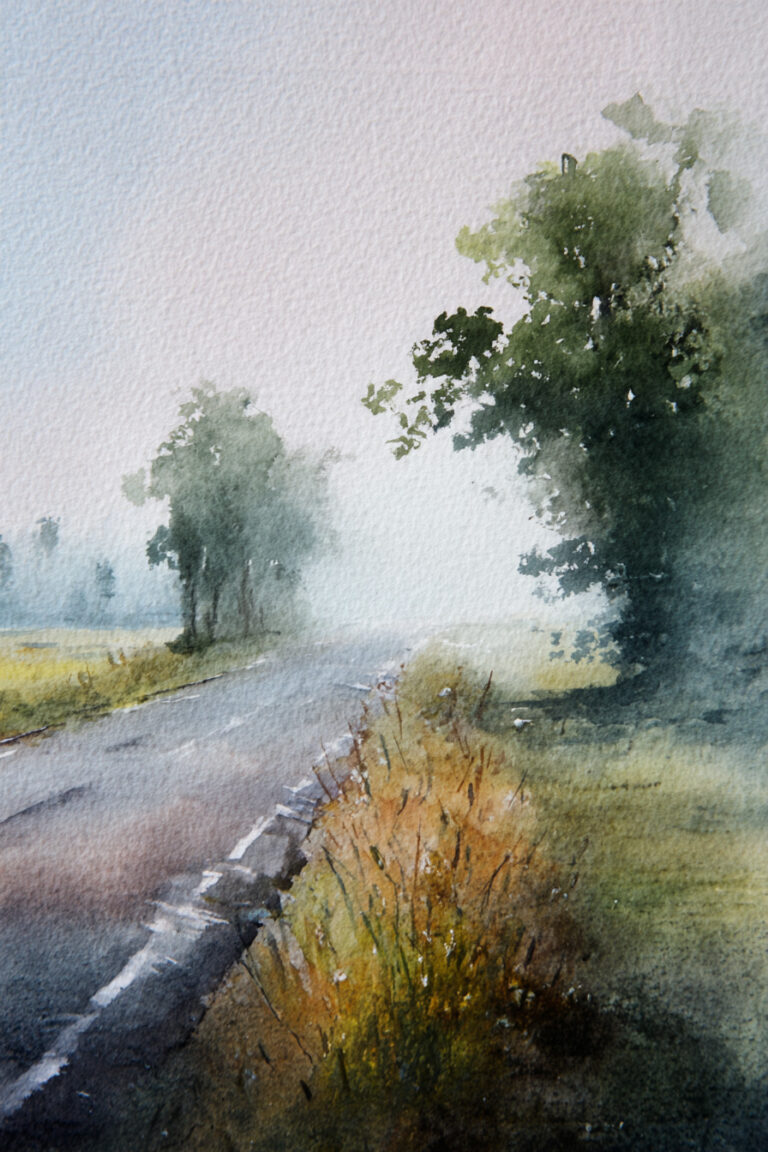 Foggy Countryside Road