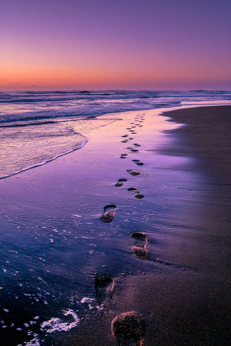 Footprints in Wet Sand