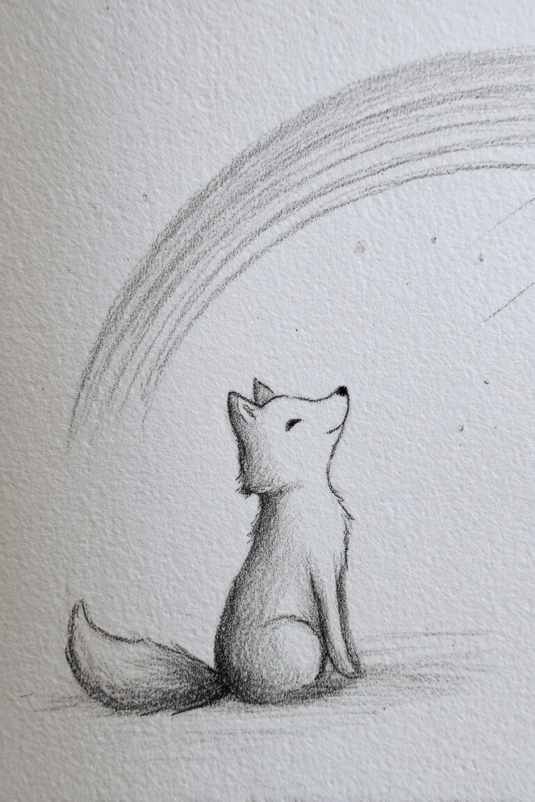 Fox Gazing at Rainbow