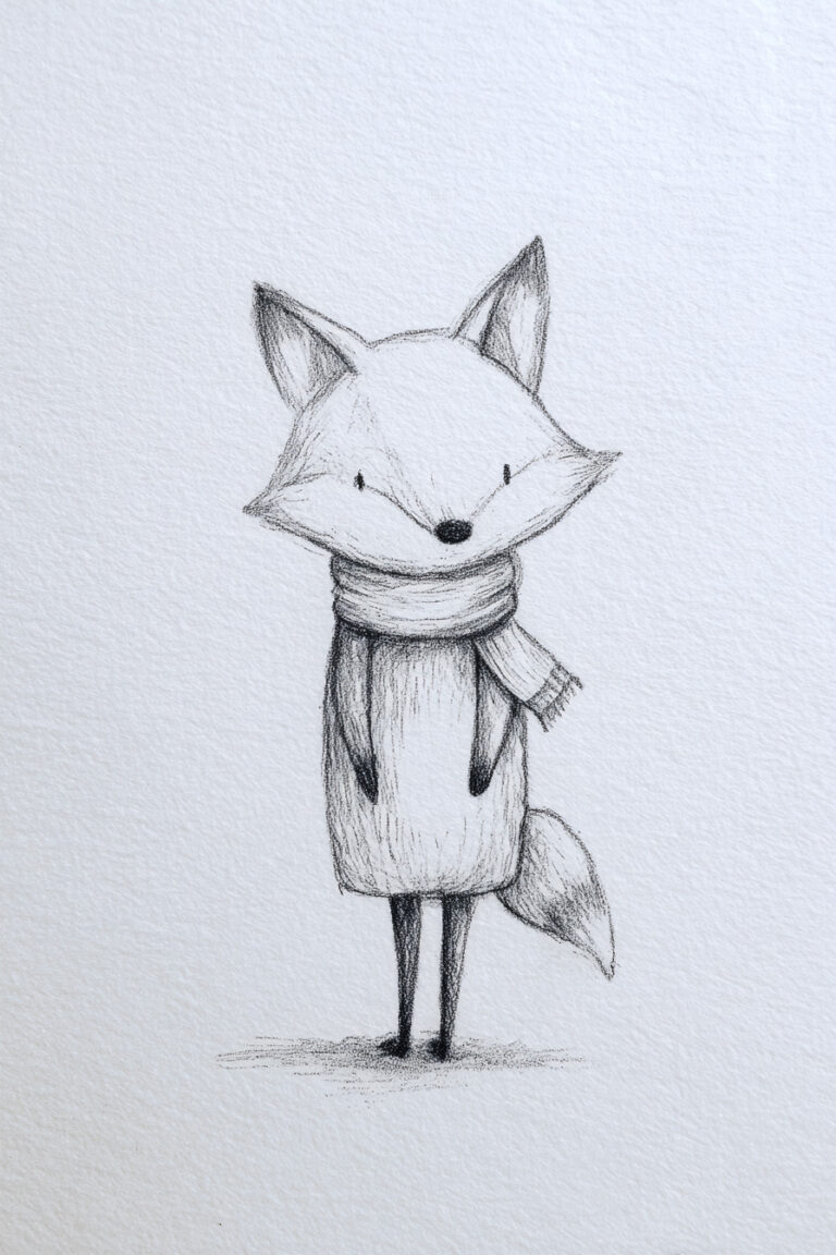Fox with Simple Scarf