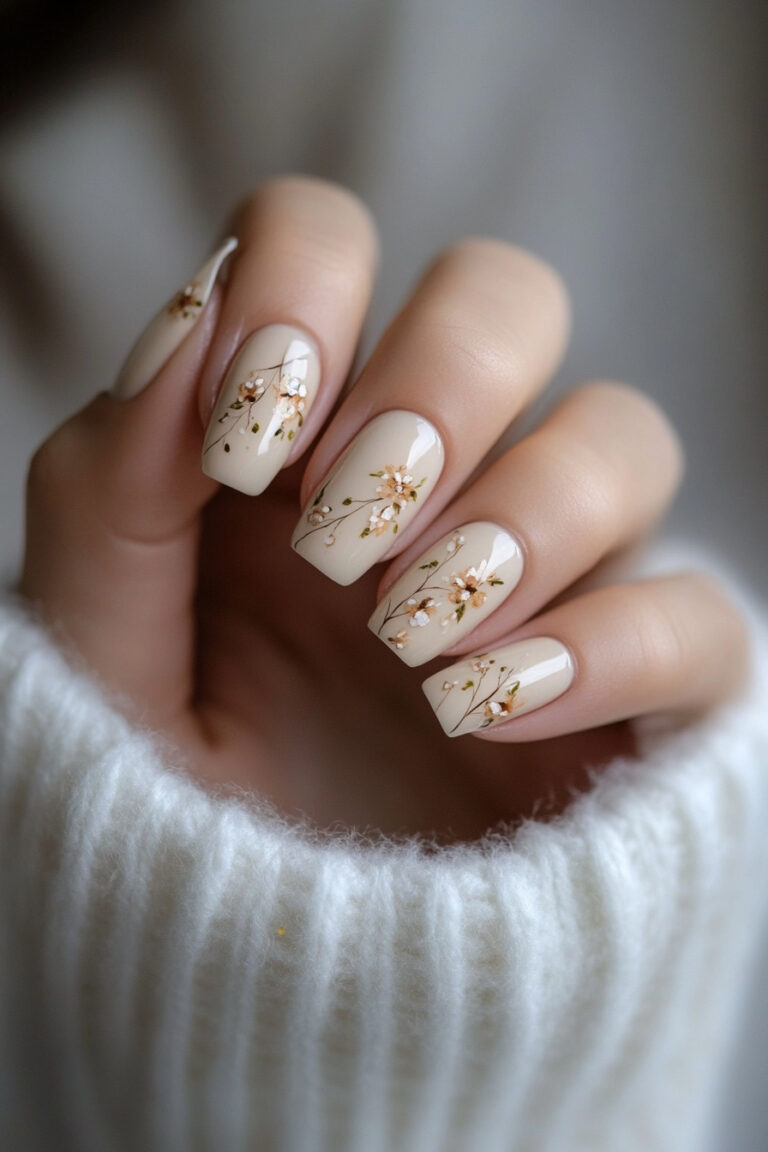 Glossy Beige Bloom