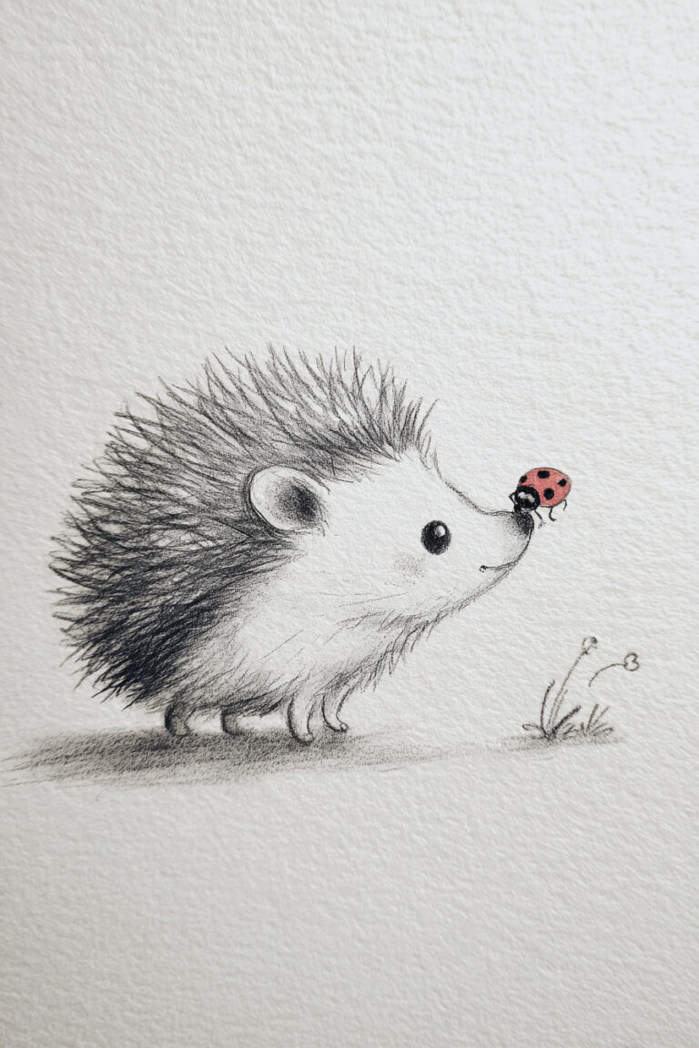 Hedgehog With Ladybug Friend