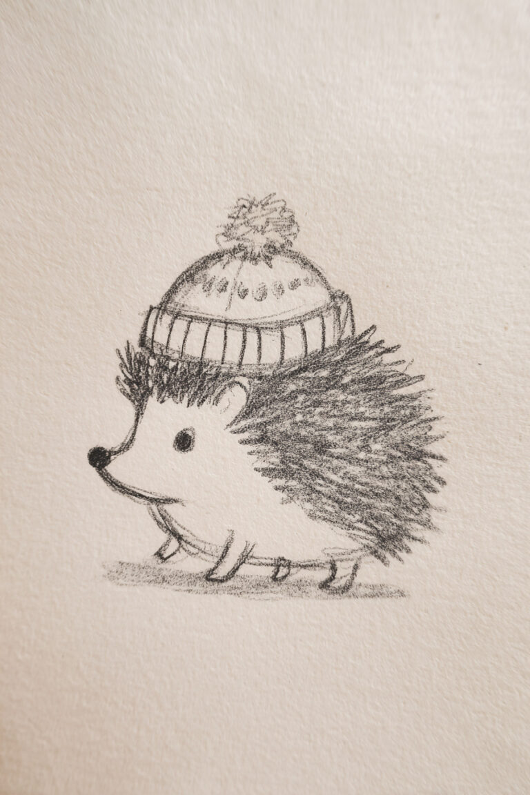 Hedgehog in Tiny Hat