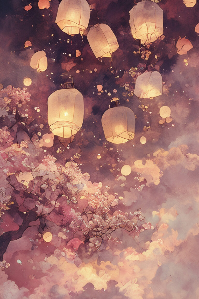 Lanterns in the Cherry Trees