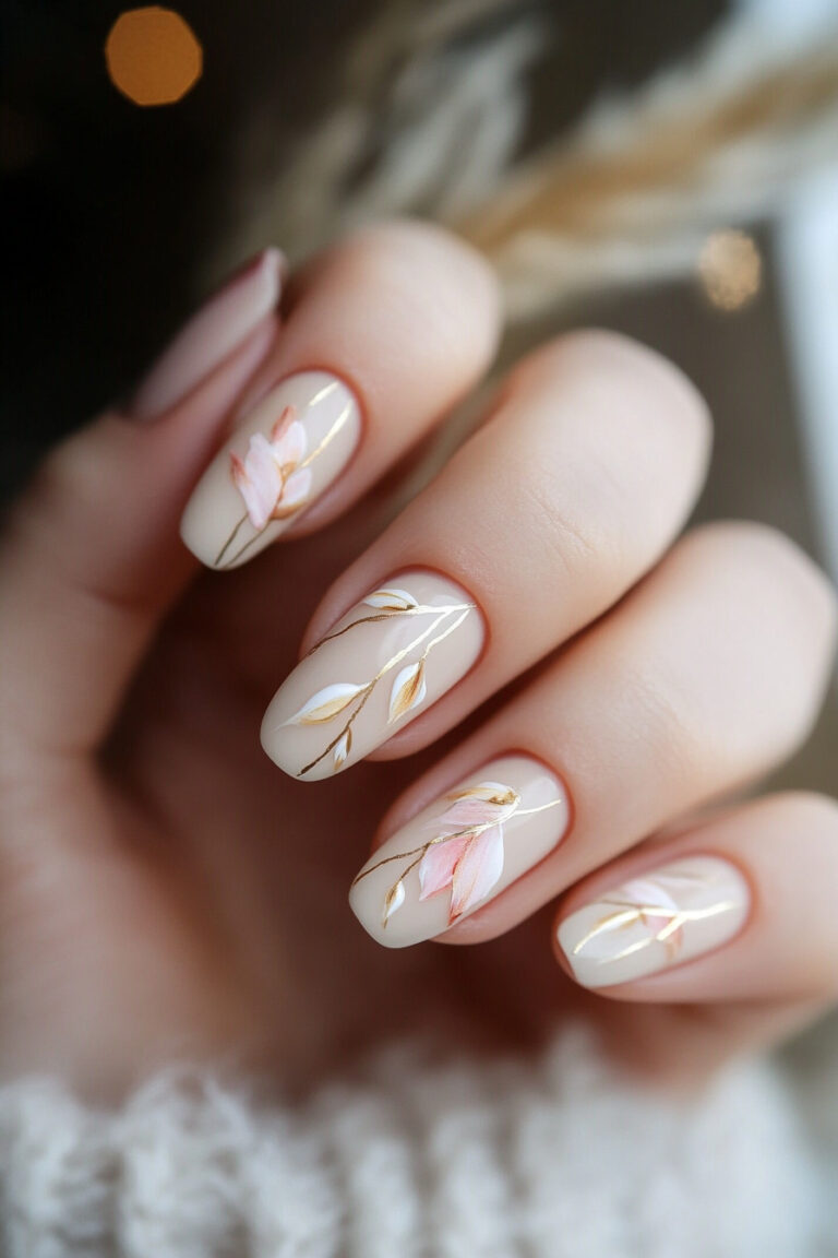 Pink & Gold Petal Line