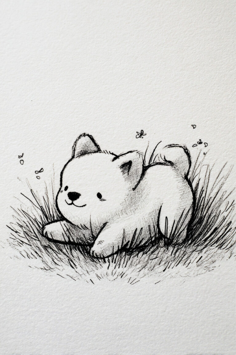 Puppy Rolling in Grass