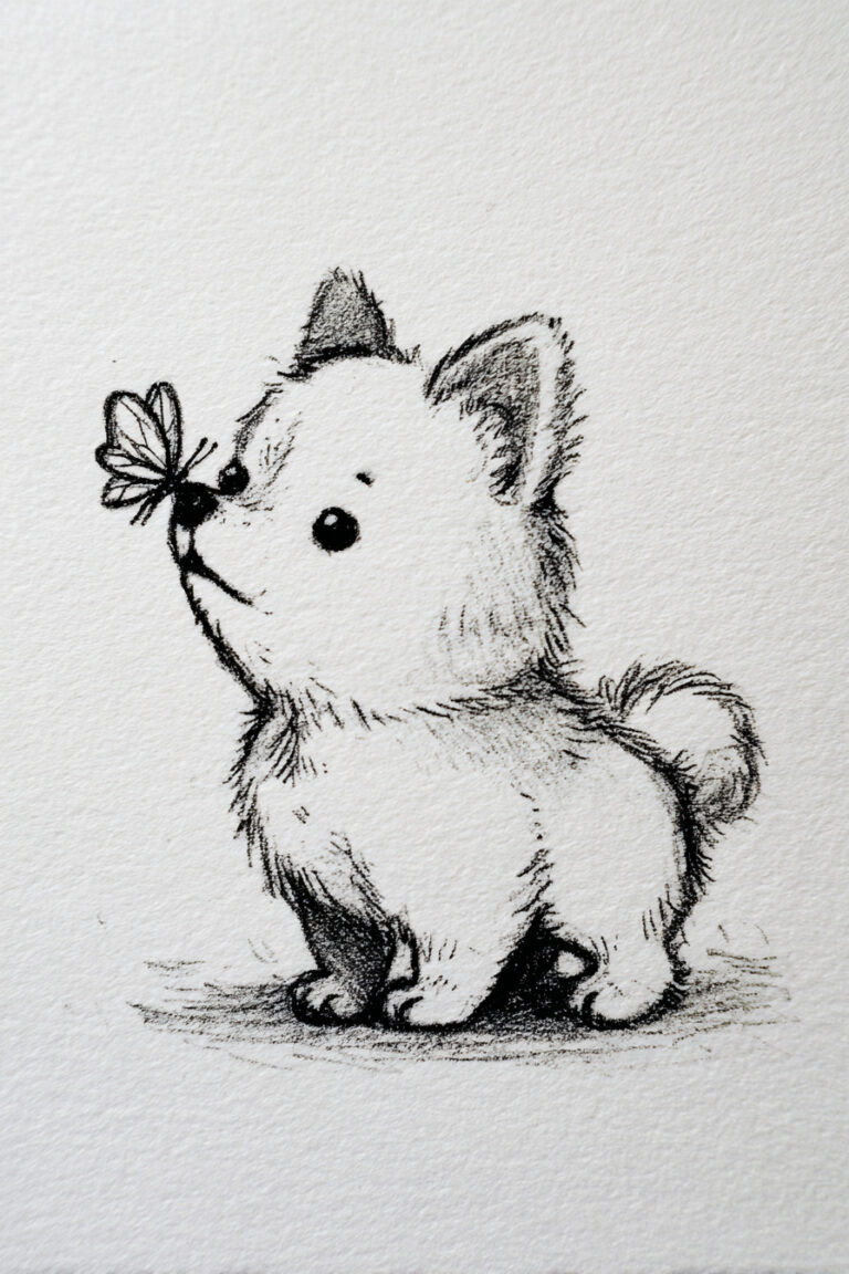 Puppy With Butterfly on Nose